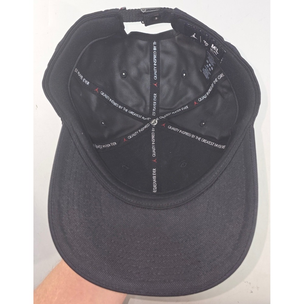 Nike Jordan Rise Cap Mens Black Metallic Jumpman Logo Adjustable Strapback Hat - Picture 6 of 7